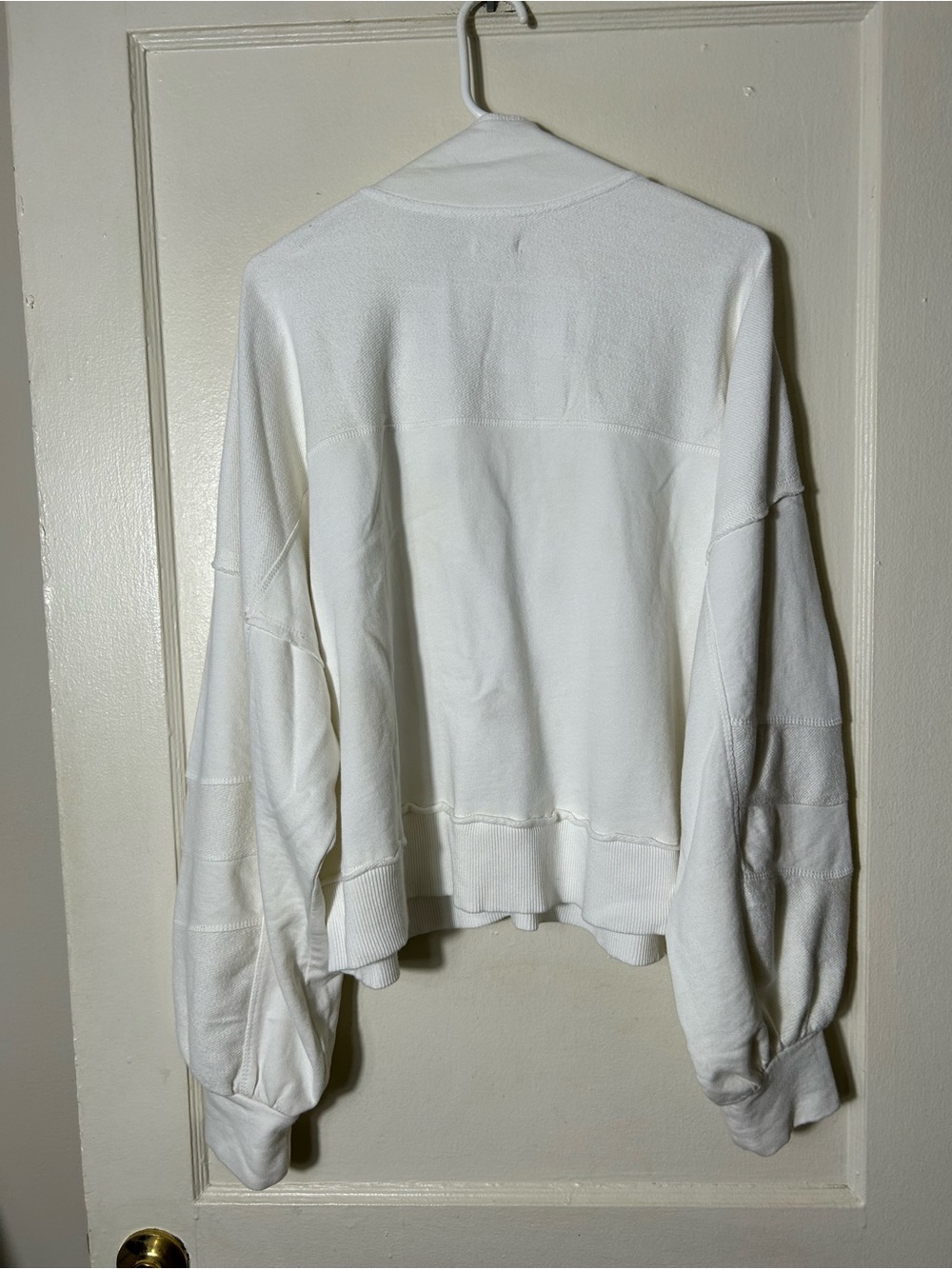 Anthropologie pilcro white grommet detail oversized sweatshirt womens L - Picture 8 of 10